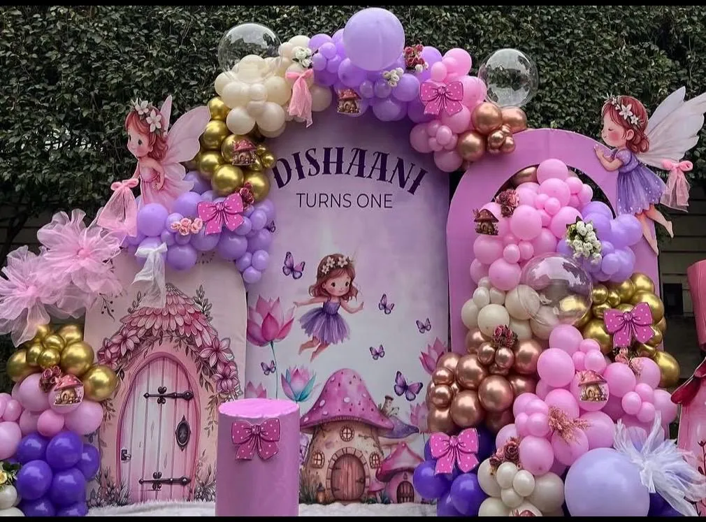 Pastel fairy themed naming ceremony stage